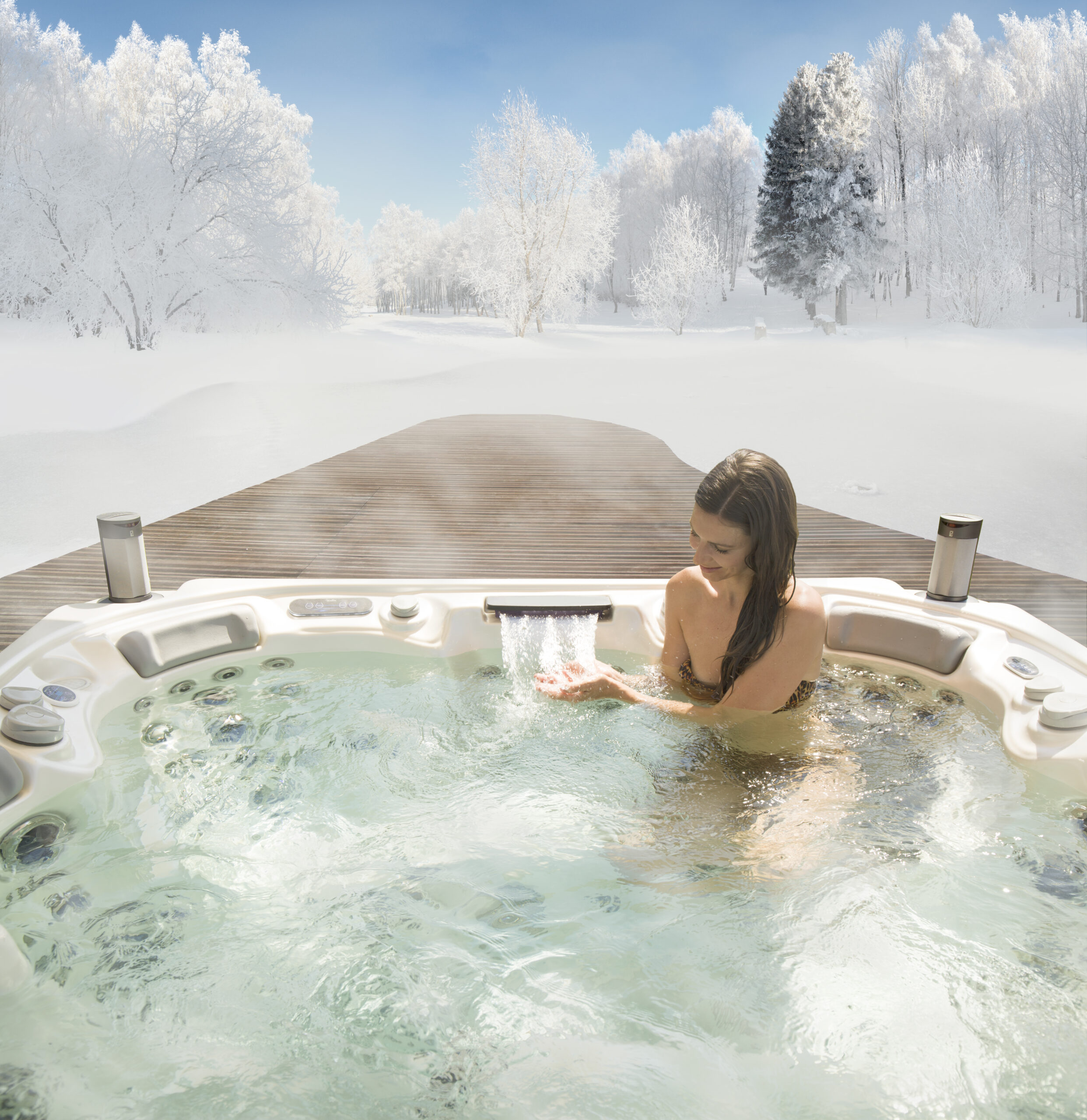 Woman in a luxury hot tub