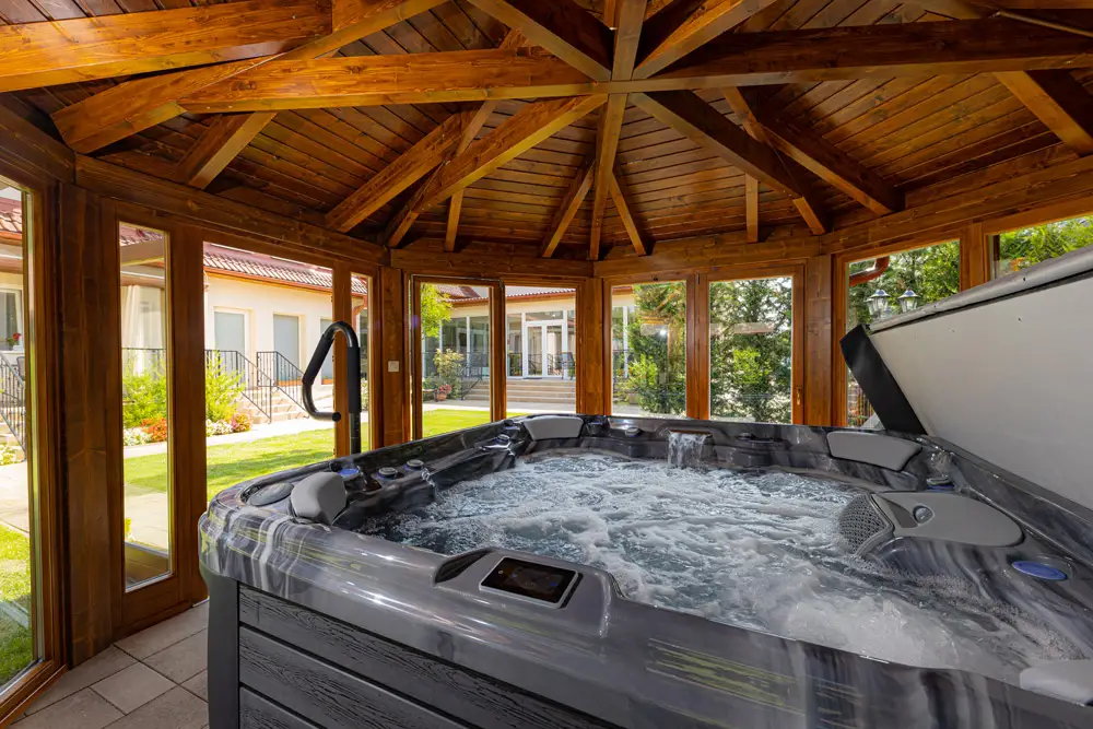 Backyard Hot Tub Privacy Ideas for 2024 3 Wellis Mont Blanc Spa