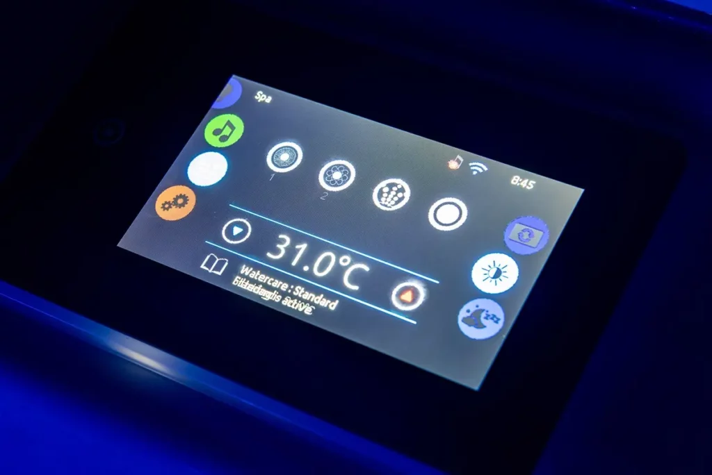 How Can I Control My Hot Tub with My Phone? 1 Picture of a hot tub screen for the blog, "How Can I Control My Hot Tub with My Phone?"