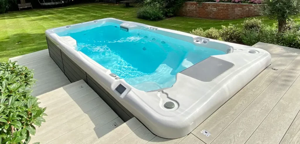 Picture of a Wellis swim spa for the blog, "Are swim spas worth it?"