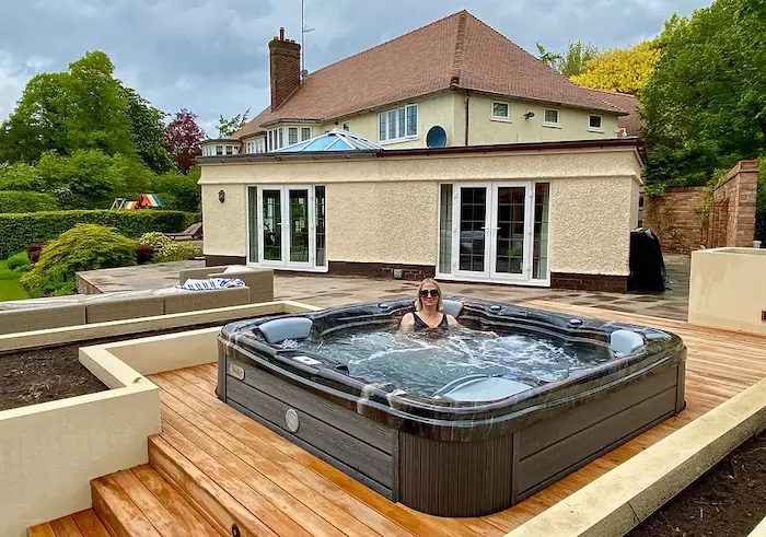 Image of a yard with a hot tub for a blog about home remodeling ideas
